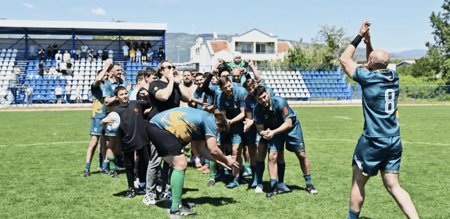 photo of montenegro rugby players celebrating