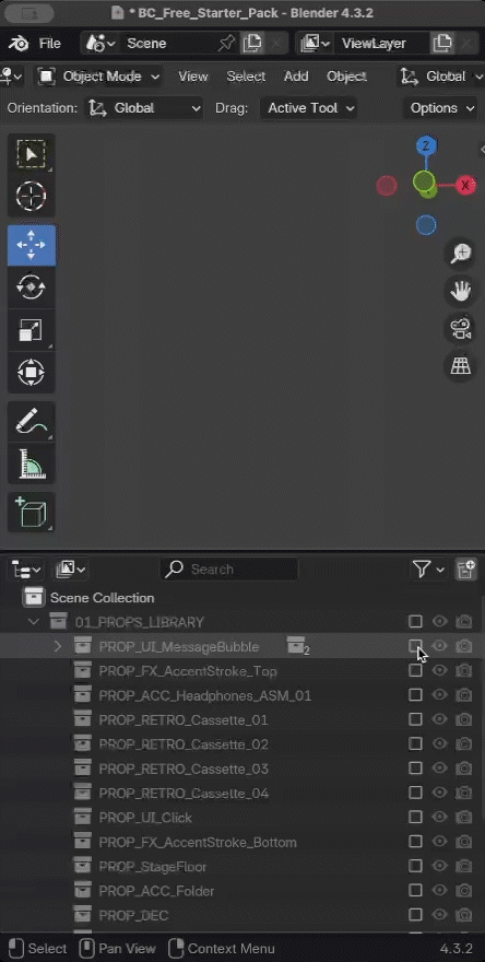 Swapping props inside a Blender scene