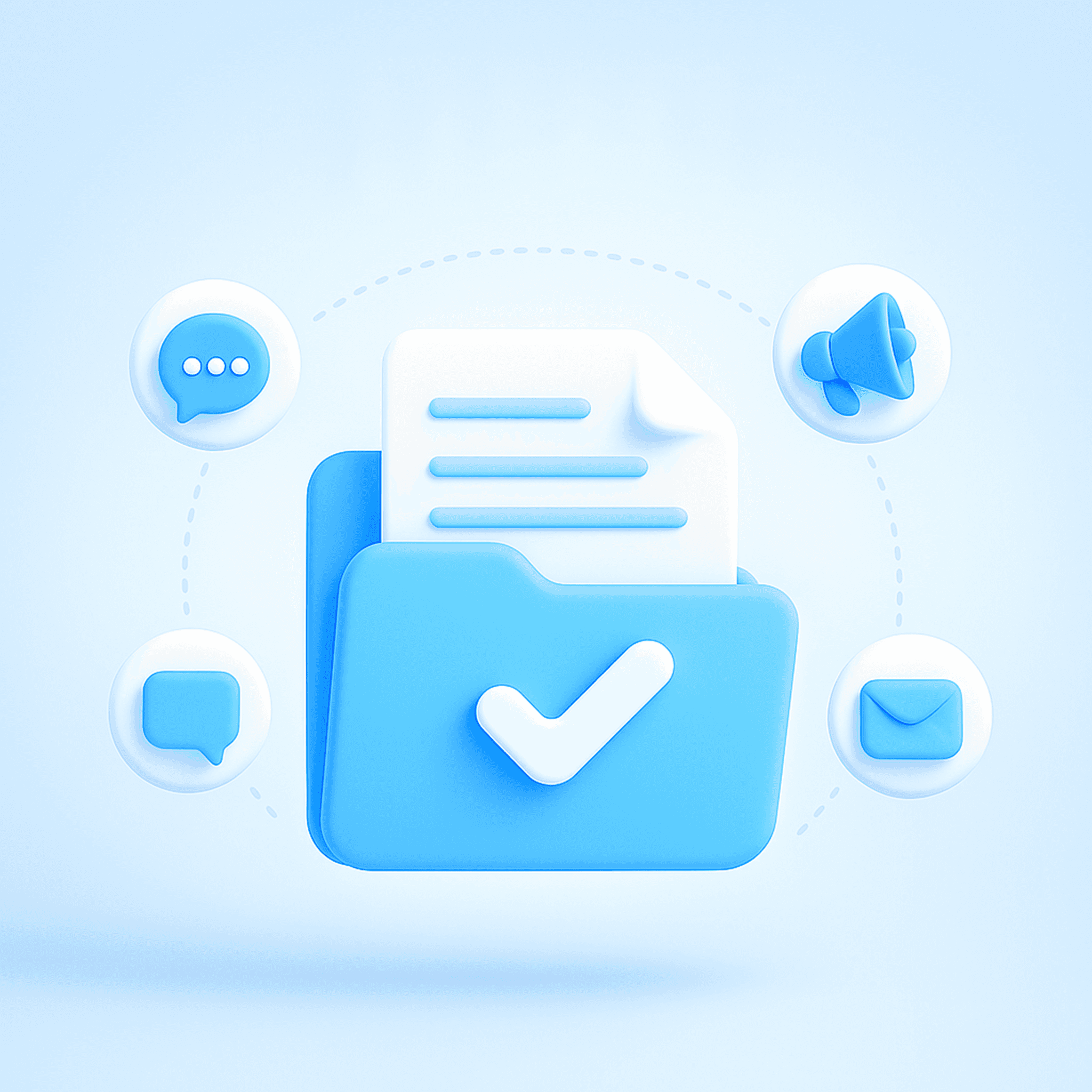 A 3D-rendered digital illustration of a clean white document with a single blue checkmark icon floating to the right. The document is minimal and centered, with no surrounding text or tags, conveying clarity, precision, and selection of the correct style.