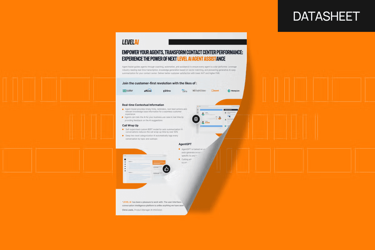 Level AI agent assist datasheet