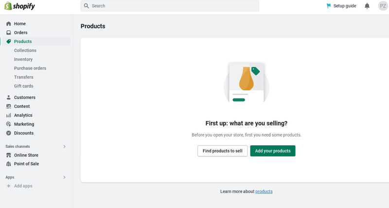 Adding products to your Shopify store