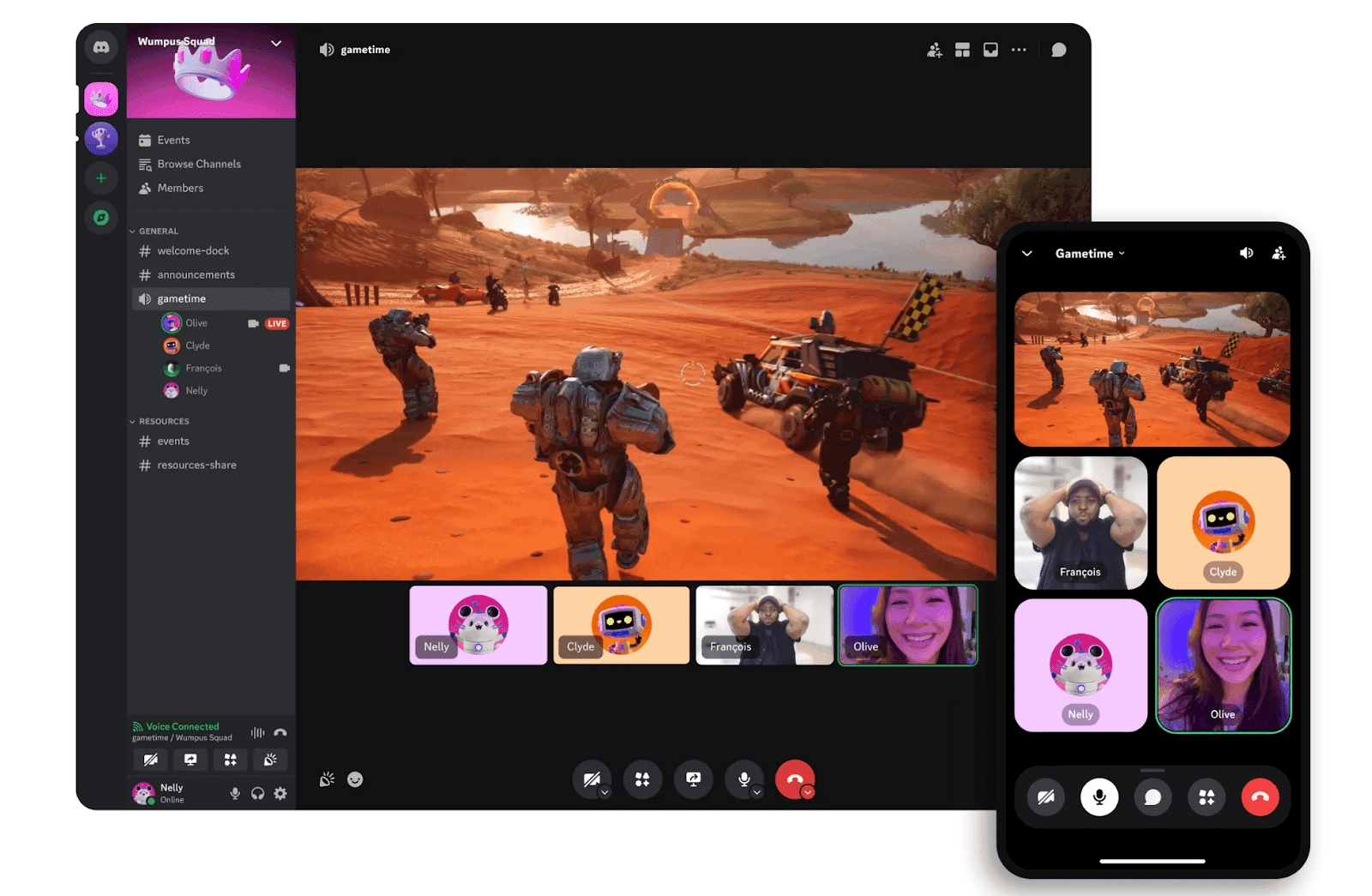 Interface of Discord