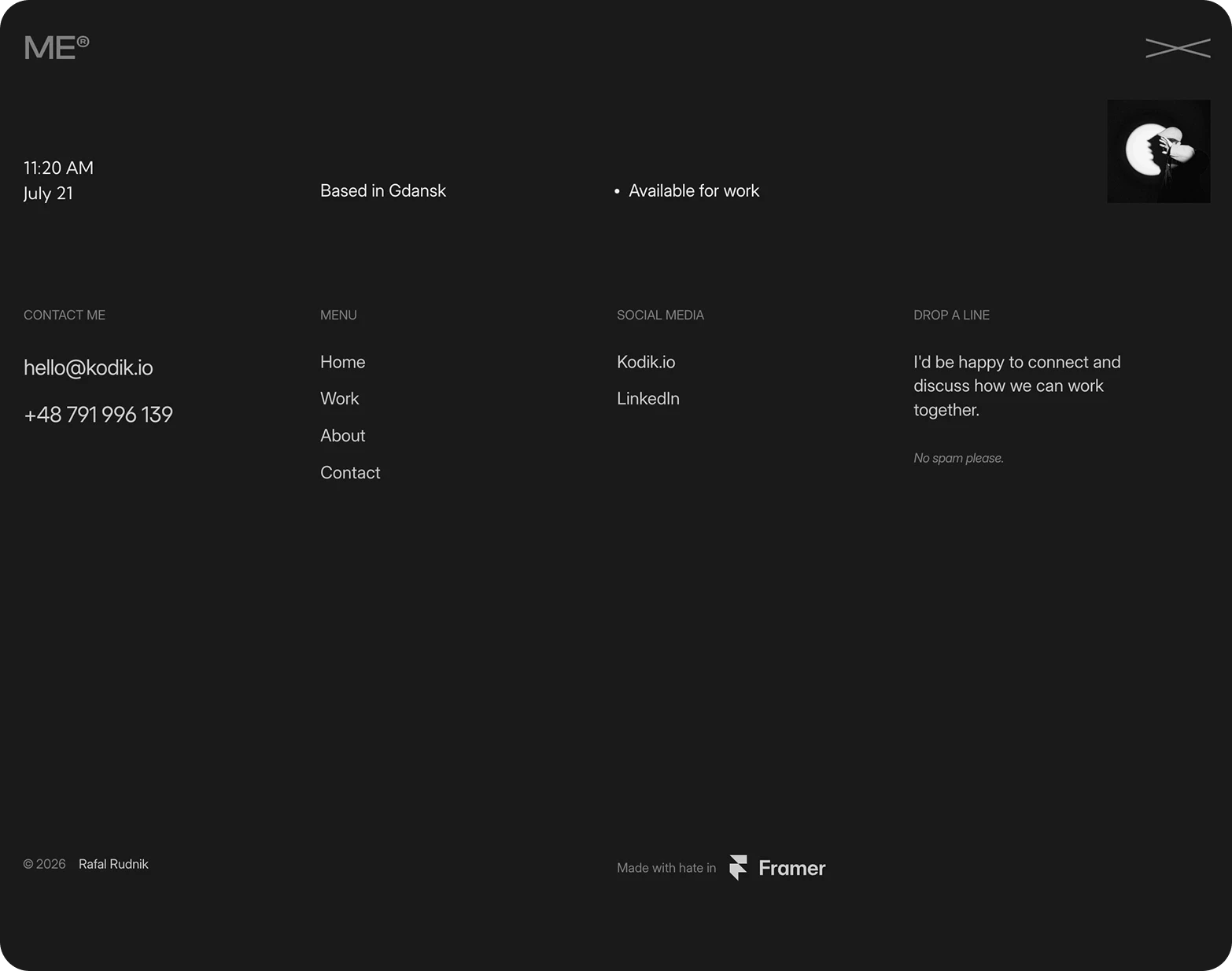 rafal-rudnik.com menu strony internetowe