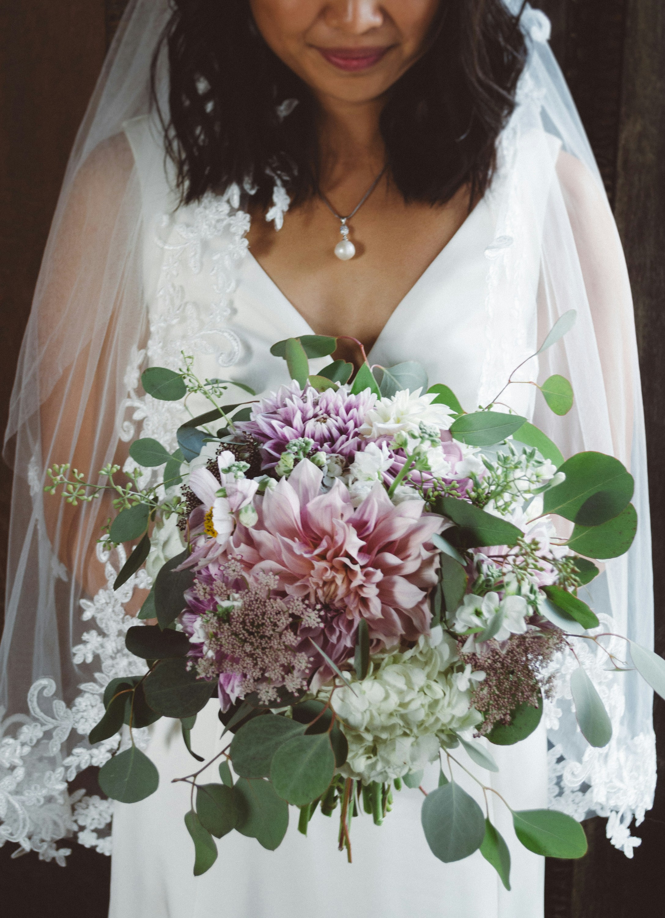 Photograph of Bride with flowers 