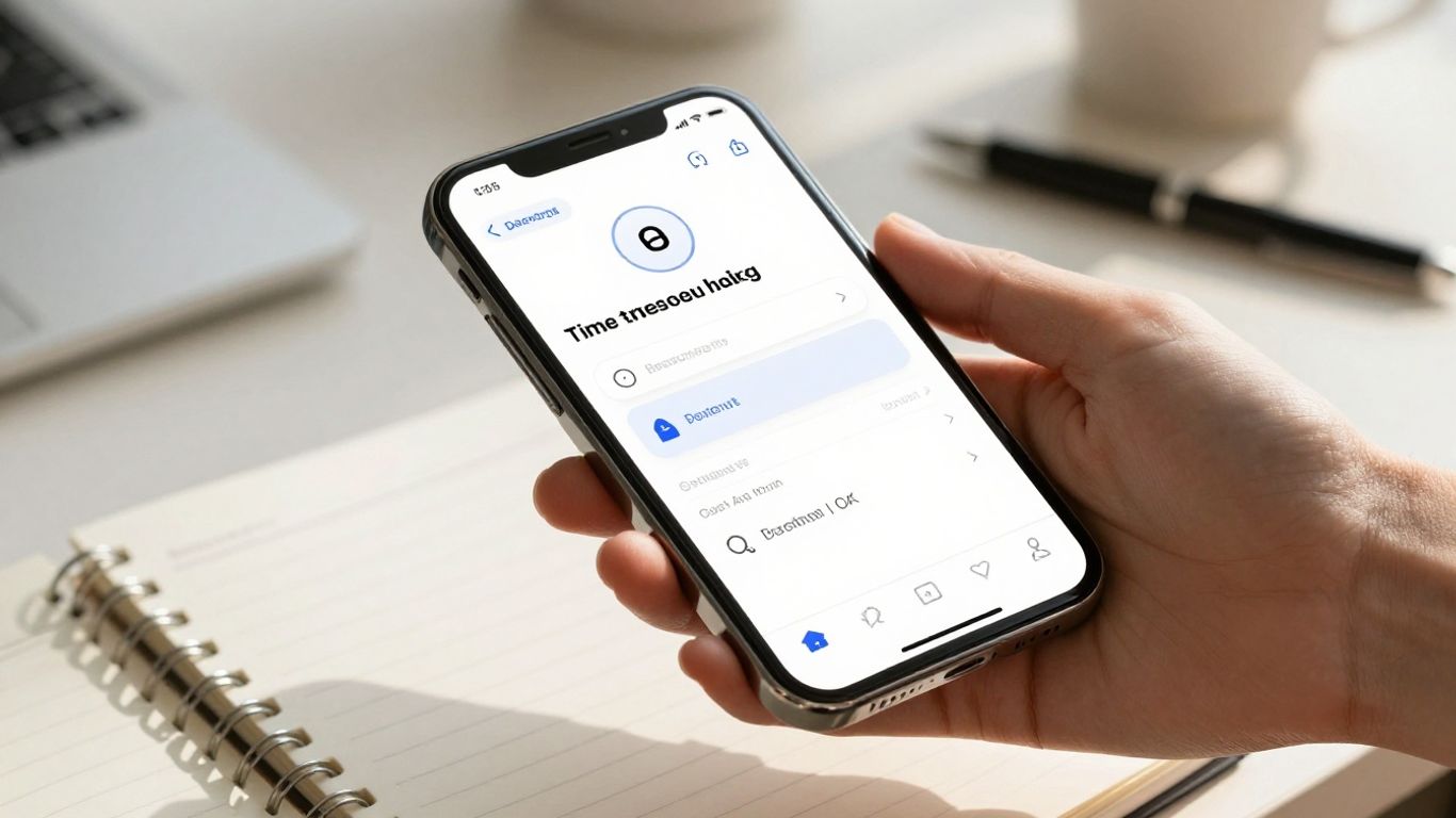 Smartphone displaying a time blocking app interface.
