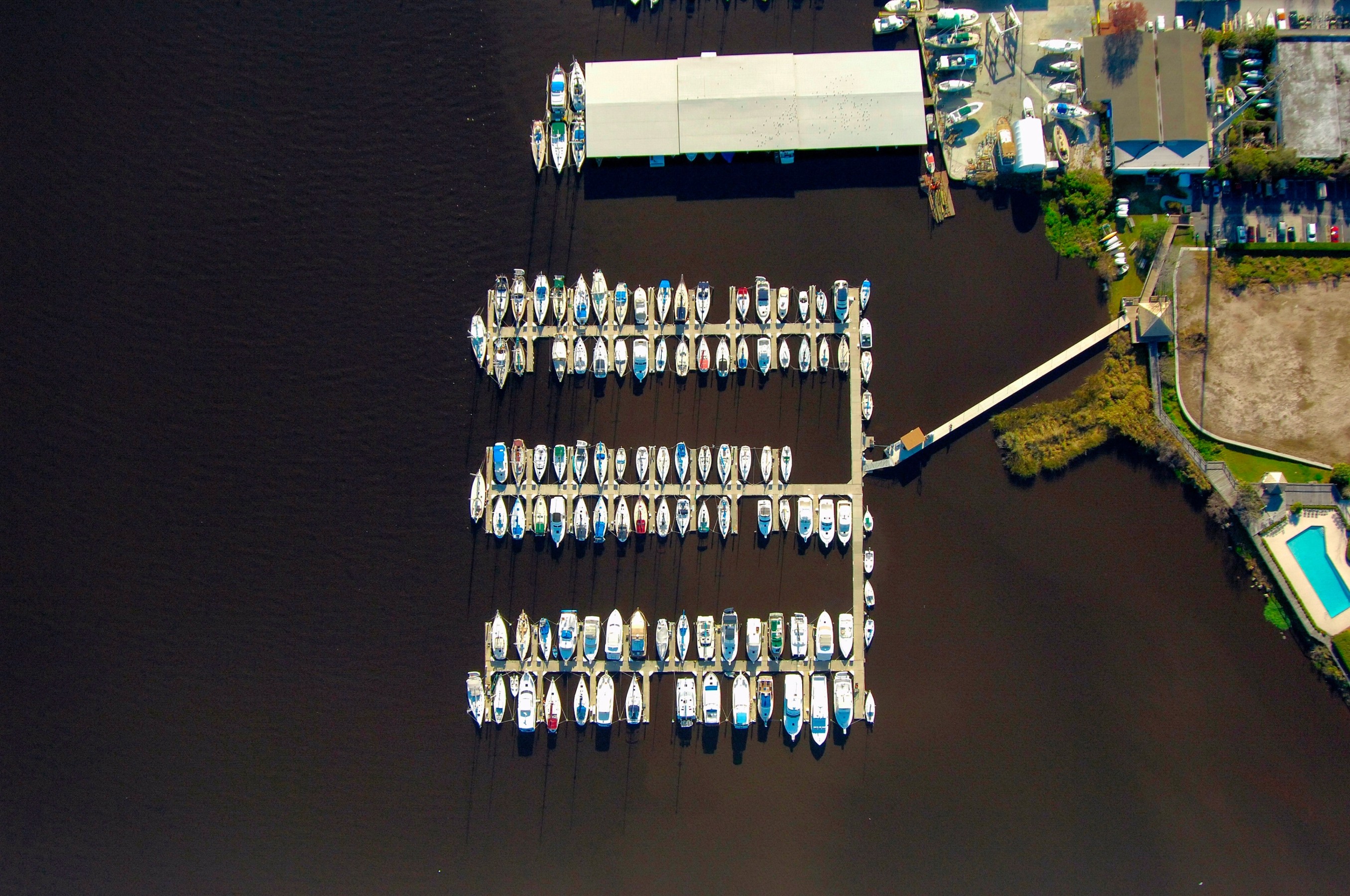 arial view sadler point marina