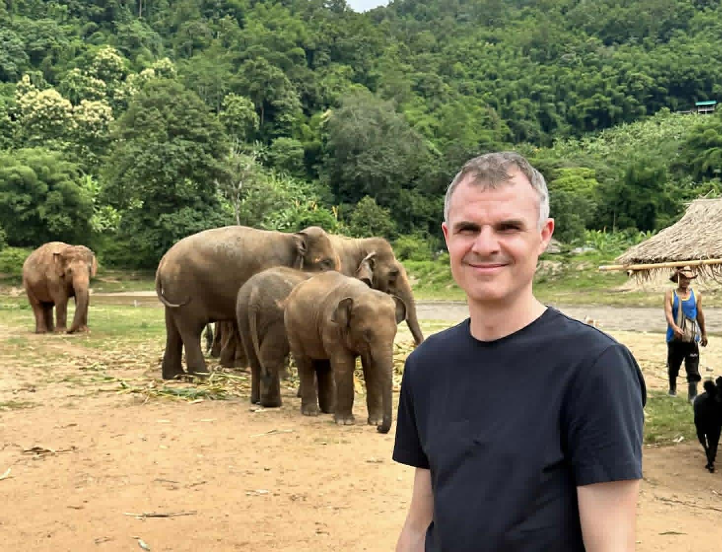 Founder Craig Dewe at Elephant Nature Park in Thailand.