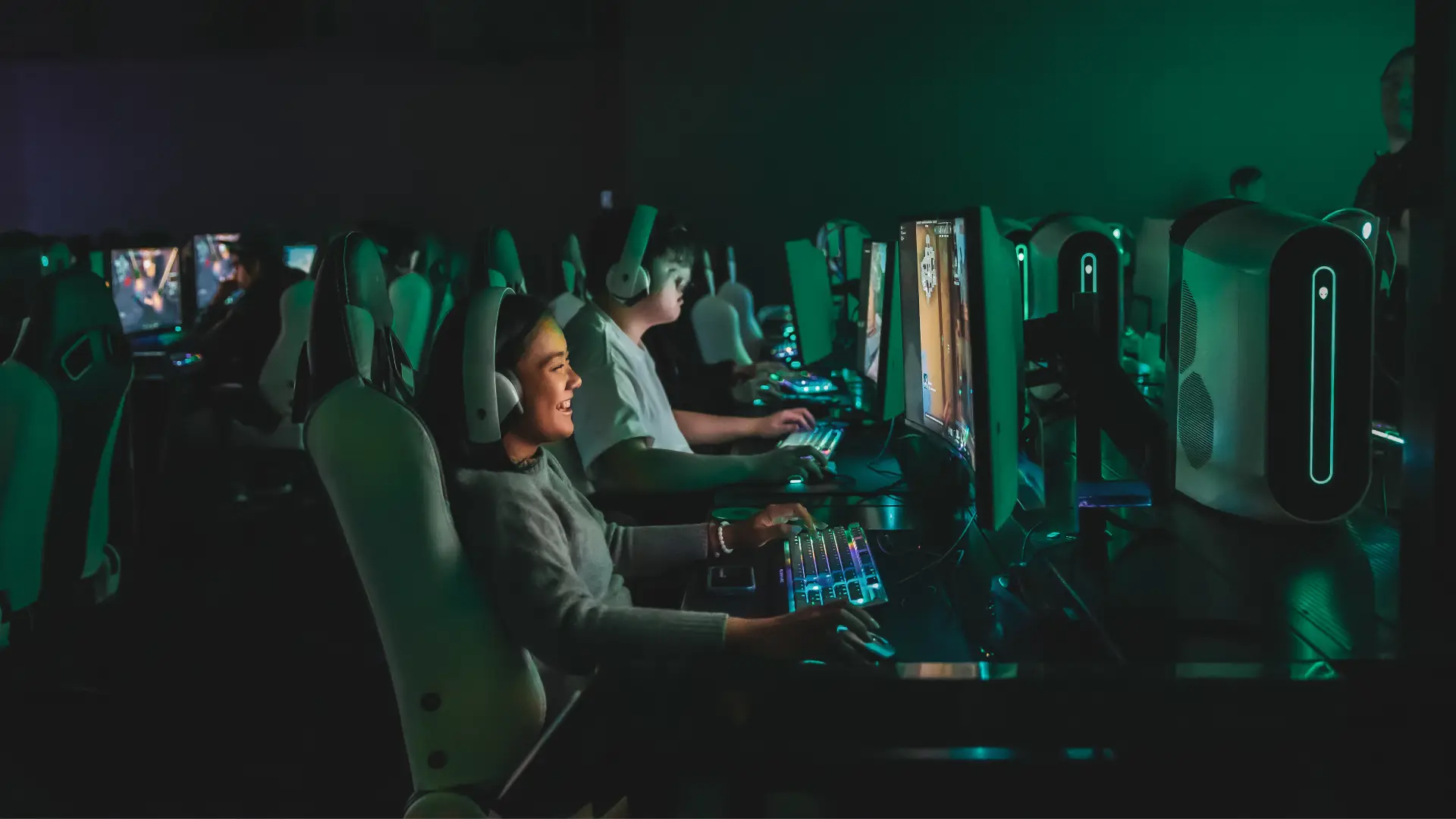 People playing in the LAN Lounge