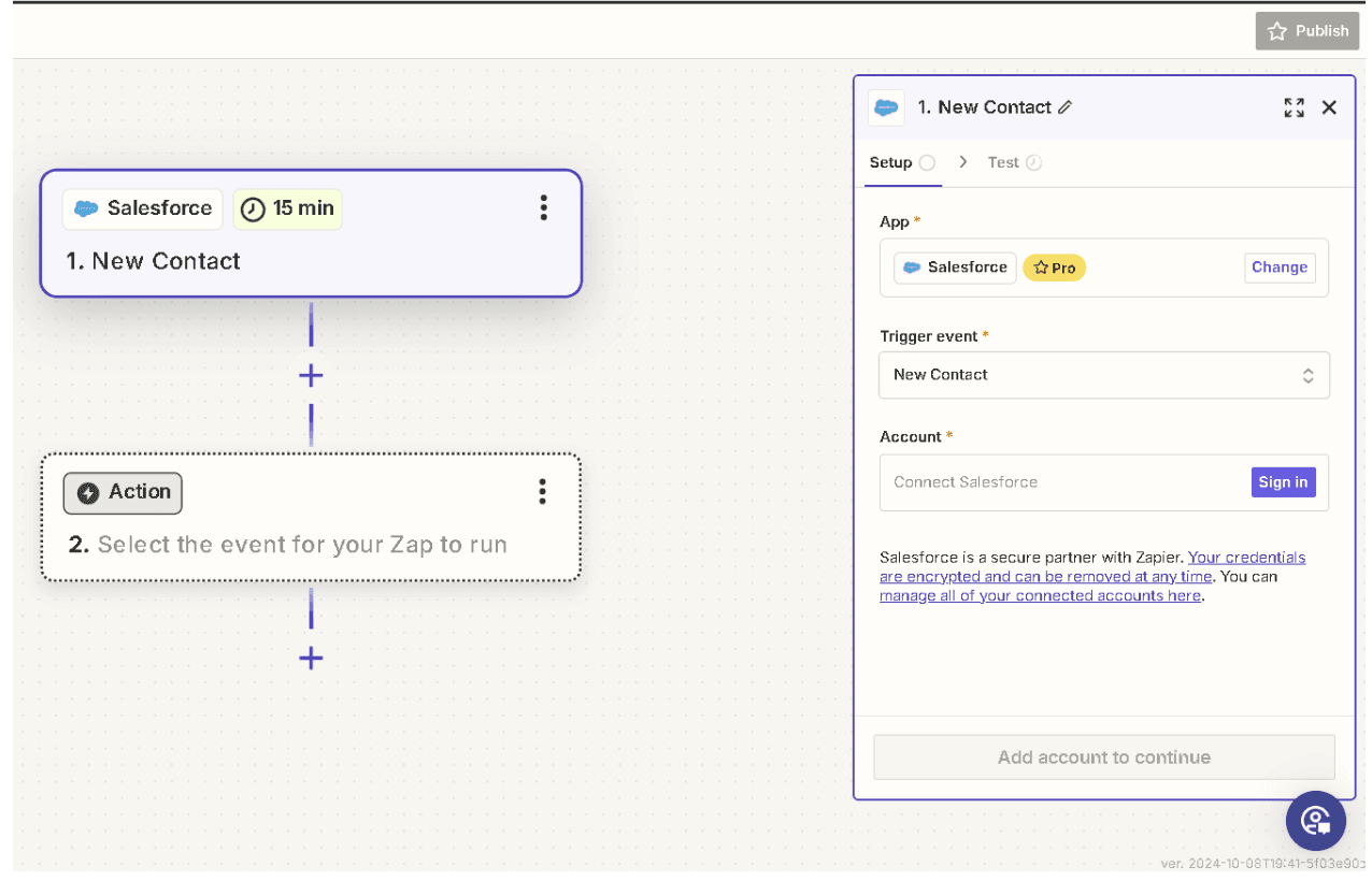 Set up Salesforce as the trigger app