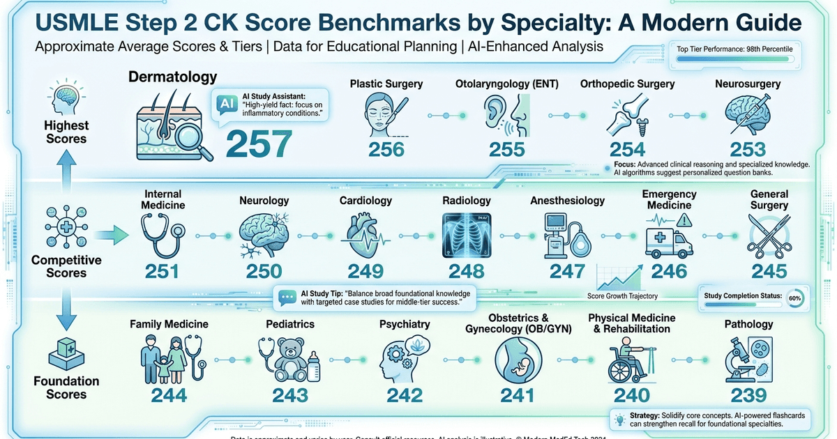 Cover: Average Step 2 Score By Specialty: How Rezzy Tutor + Explanation Chat Changes USMLE Prep in 2026