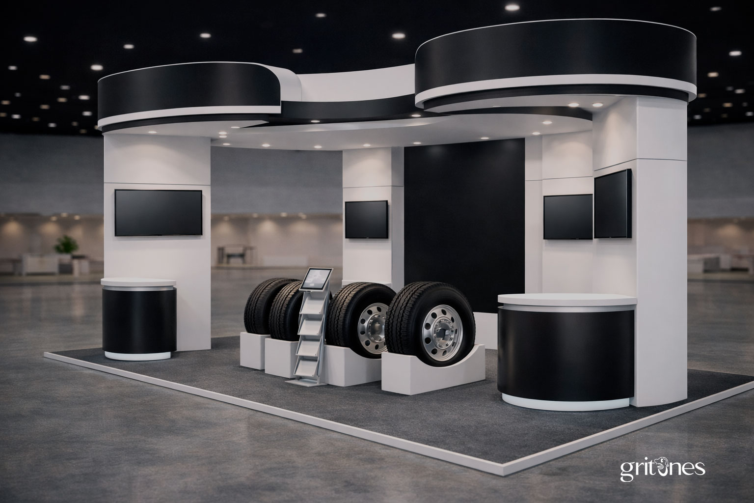 White branded cap with turquoise logo placed on fresh lemons in a red bowl