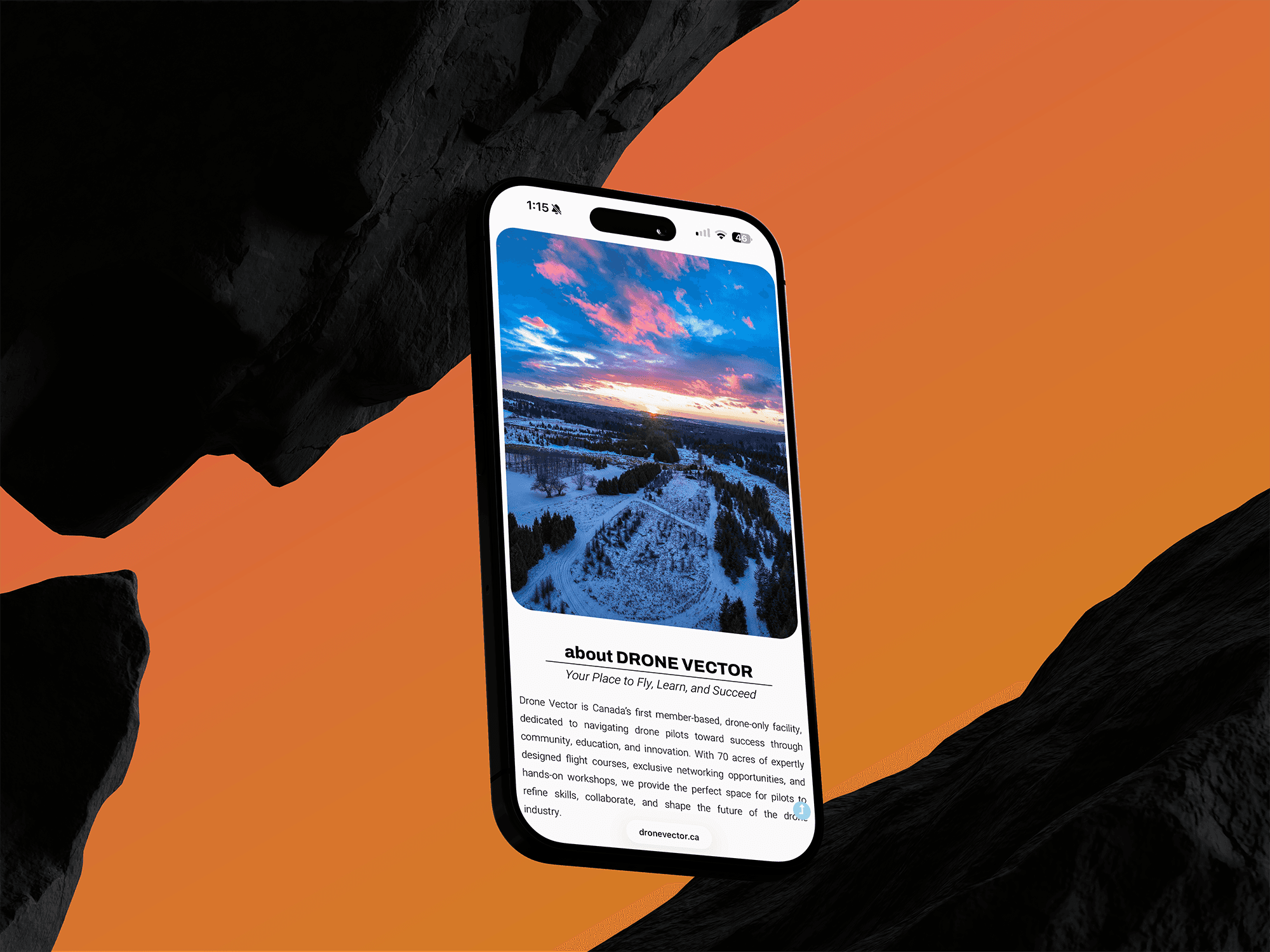 Mobile-optimized website design for AlteX drone hub