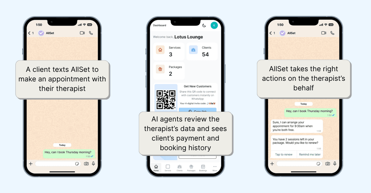 Image of conversational AI in action inside WhatsApp