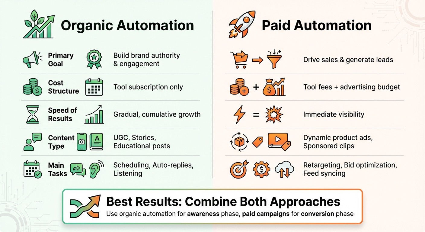 Organic vs Paid Social Media Automation for Shopify Stores