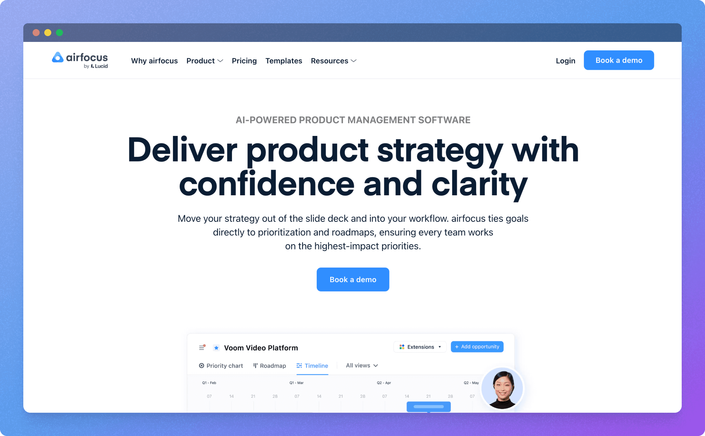 airfocus - homepage image highlighting product strategy