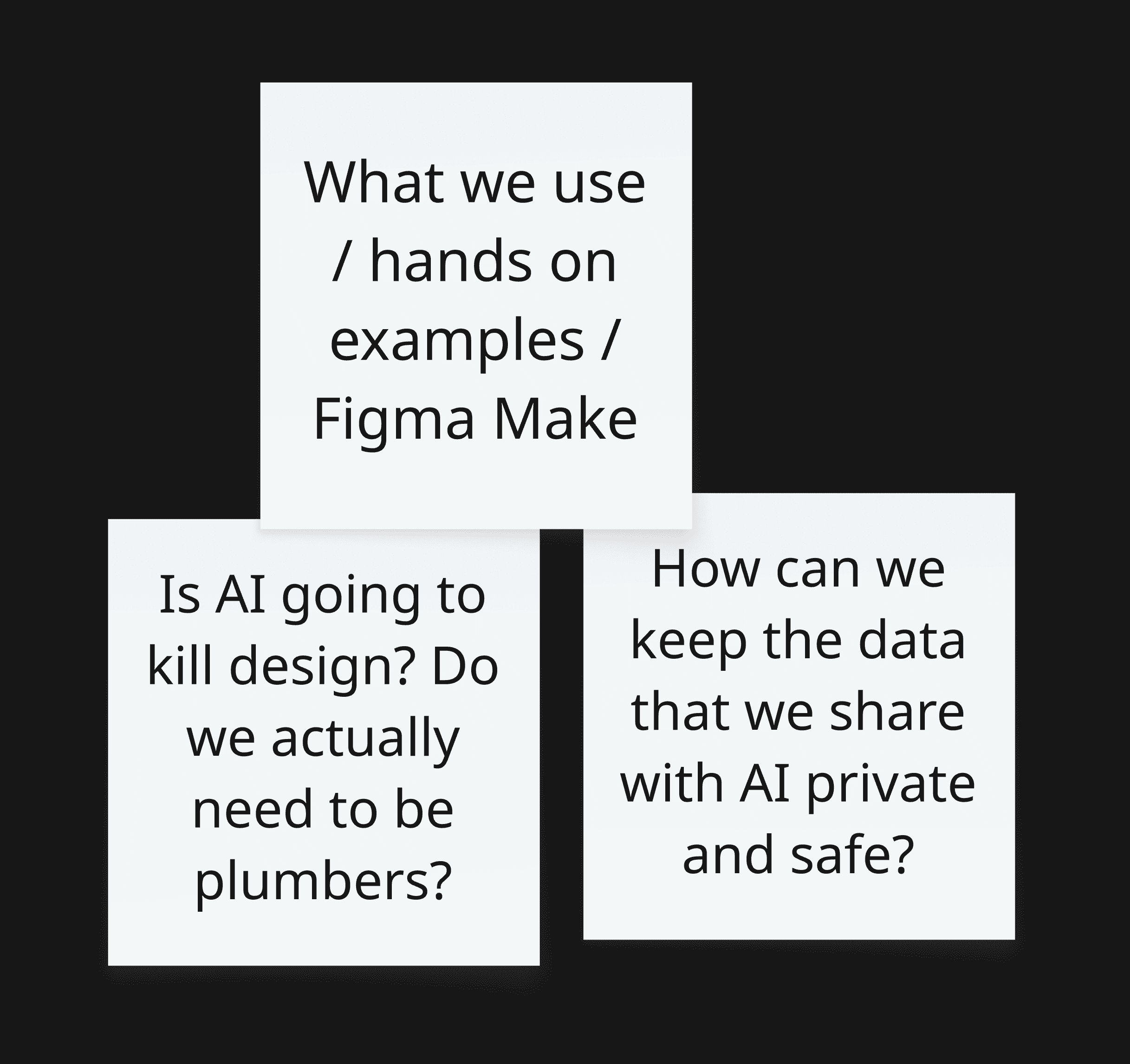 Screenshot of Miro sticky notes about AI
