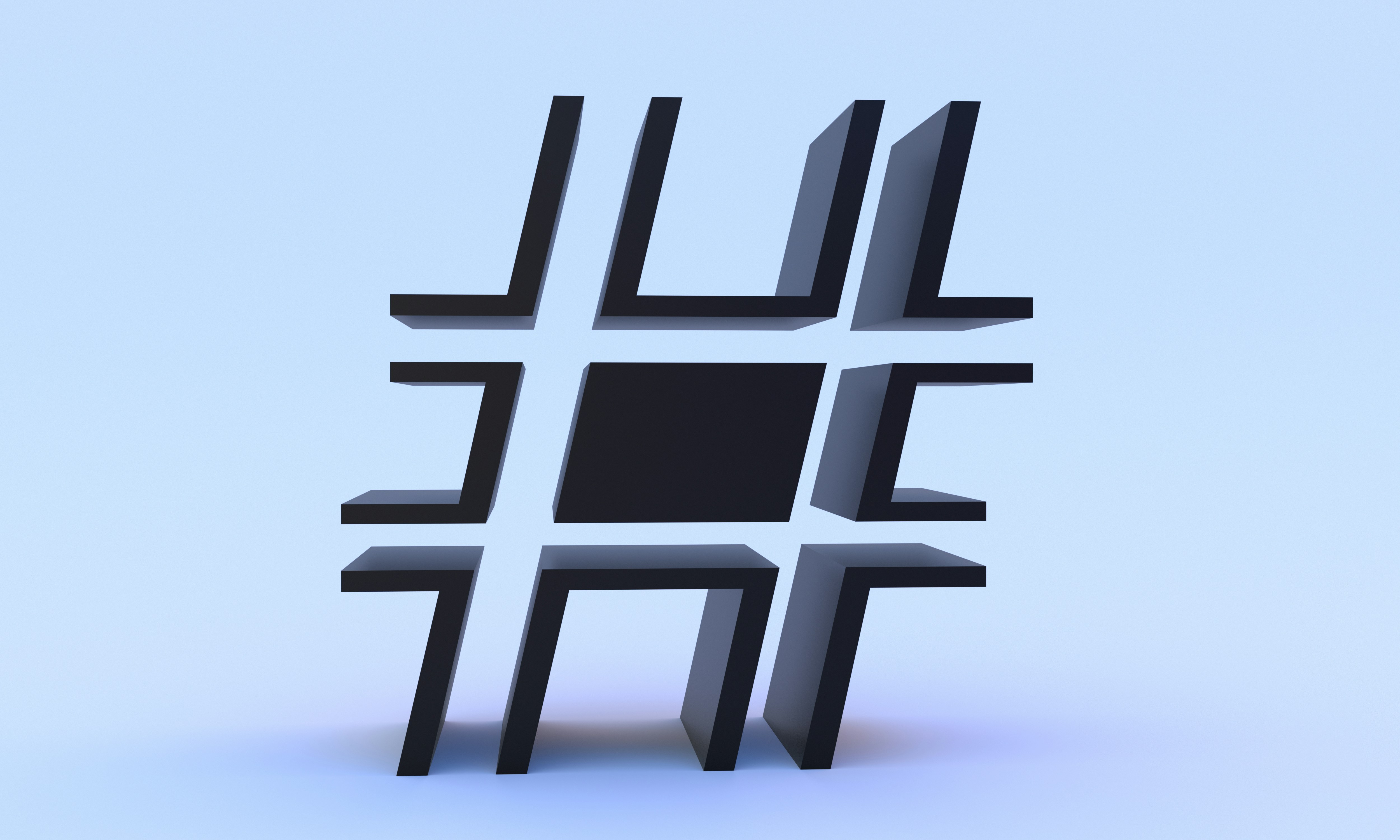 The hash symbol is made up of black squares