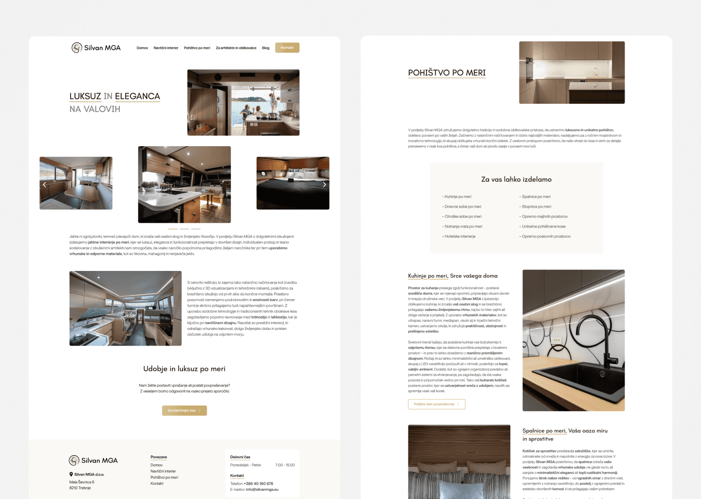 Design of two of the pages