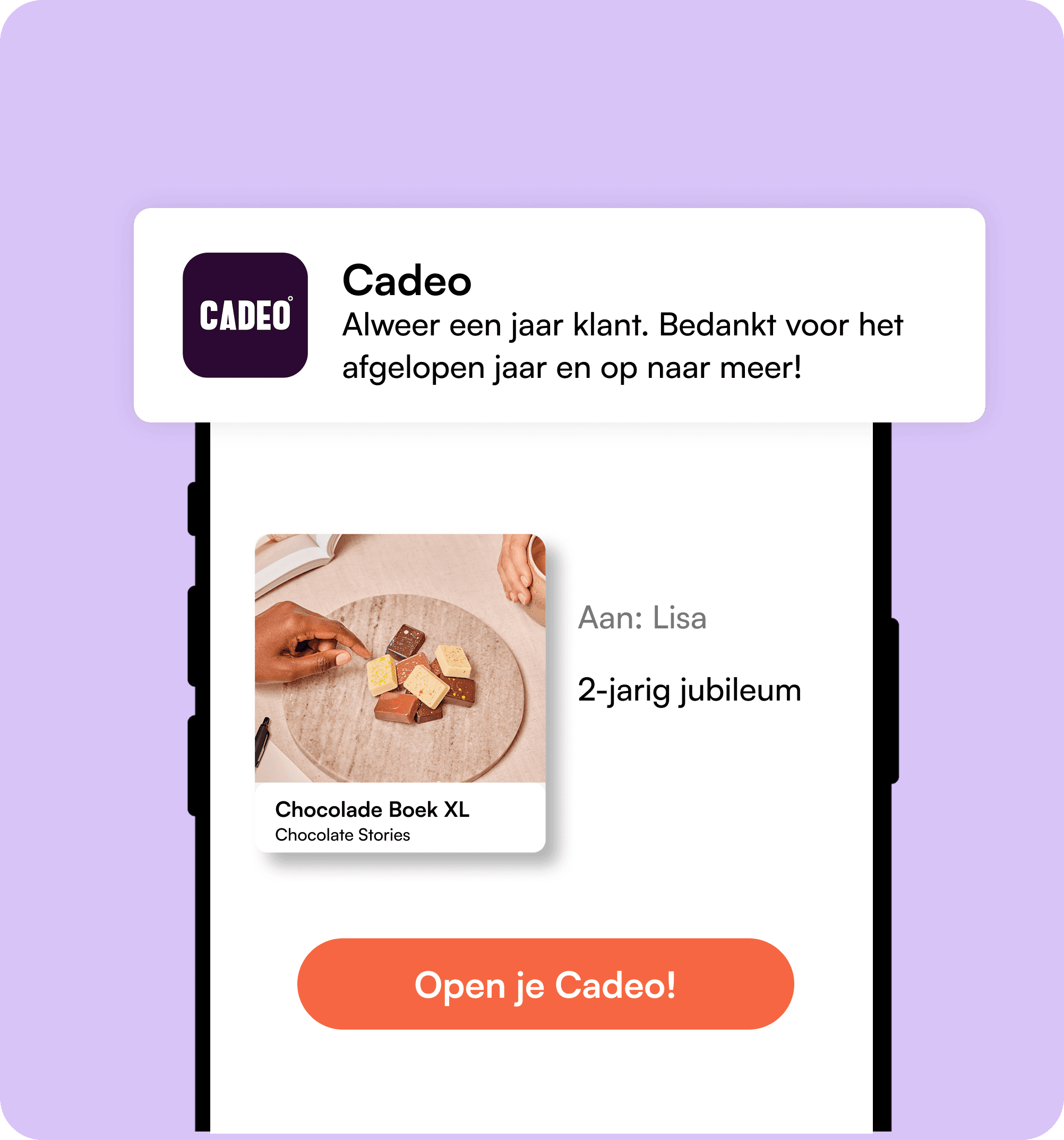 Kies je cadeau, telefoon keuze Cadeo