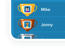 Factile leaderboard showing buzz-in queue with player names Mike and Jonny