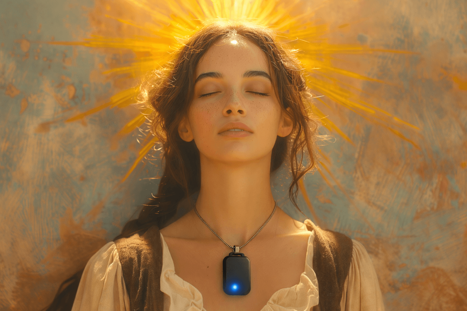 A person with curly hair sits at a desk, working on a laptop in a cozy, well-lit environment.