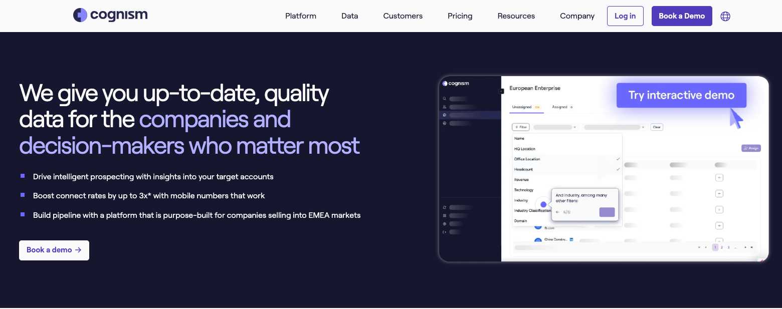Cognism B2B data provider