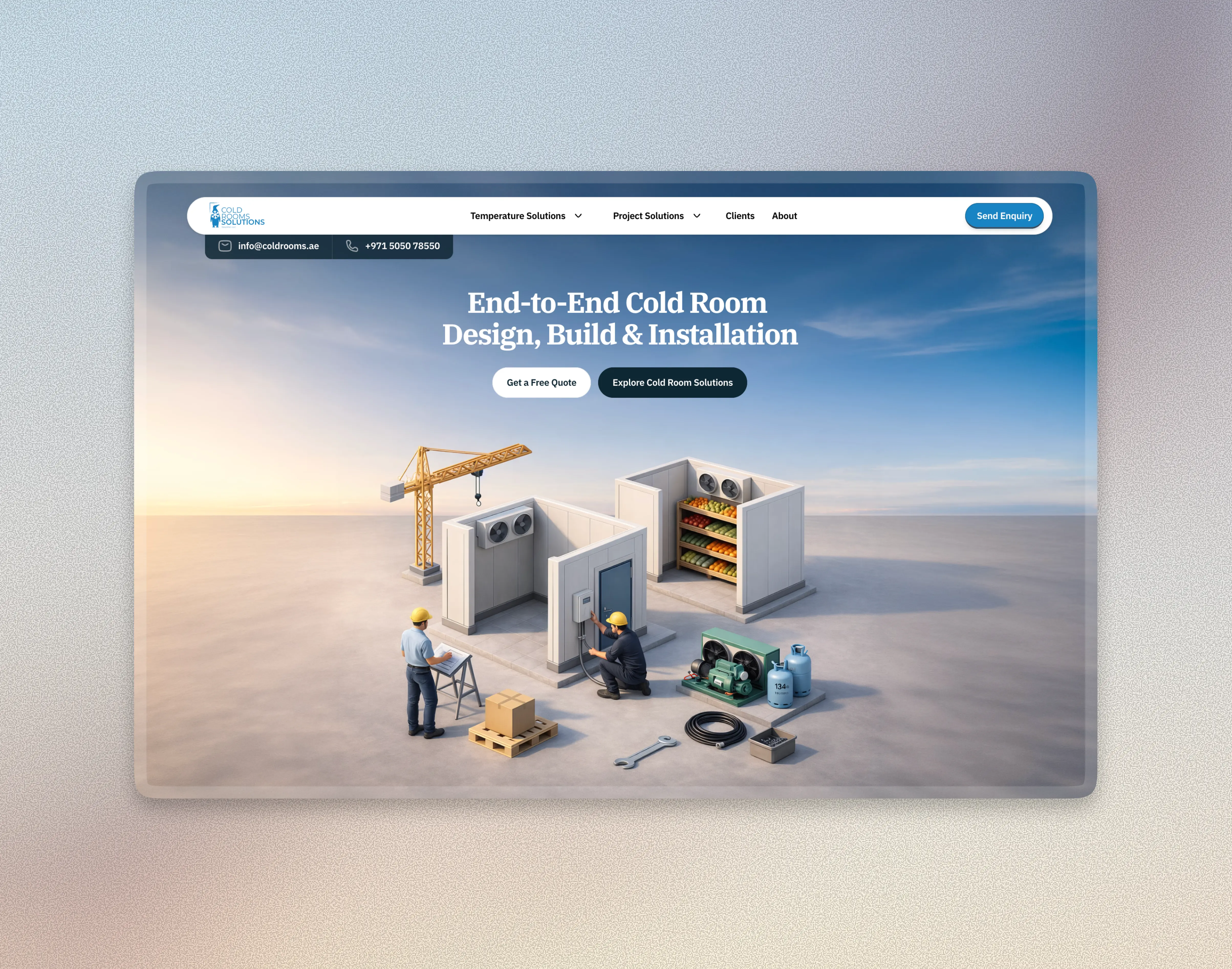 Built an industrial cold chain website that drove 24K page views and a steady stream of enquiries
