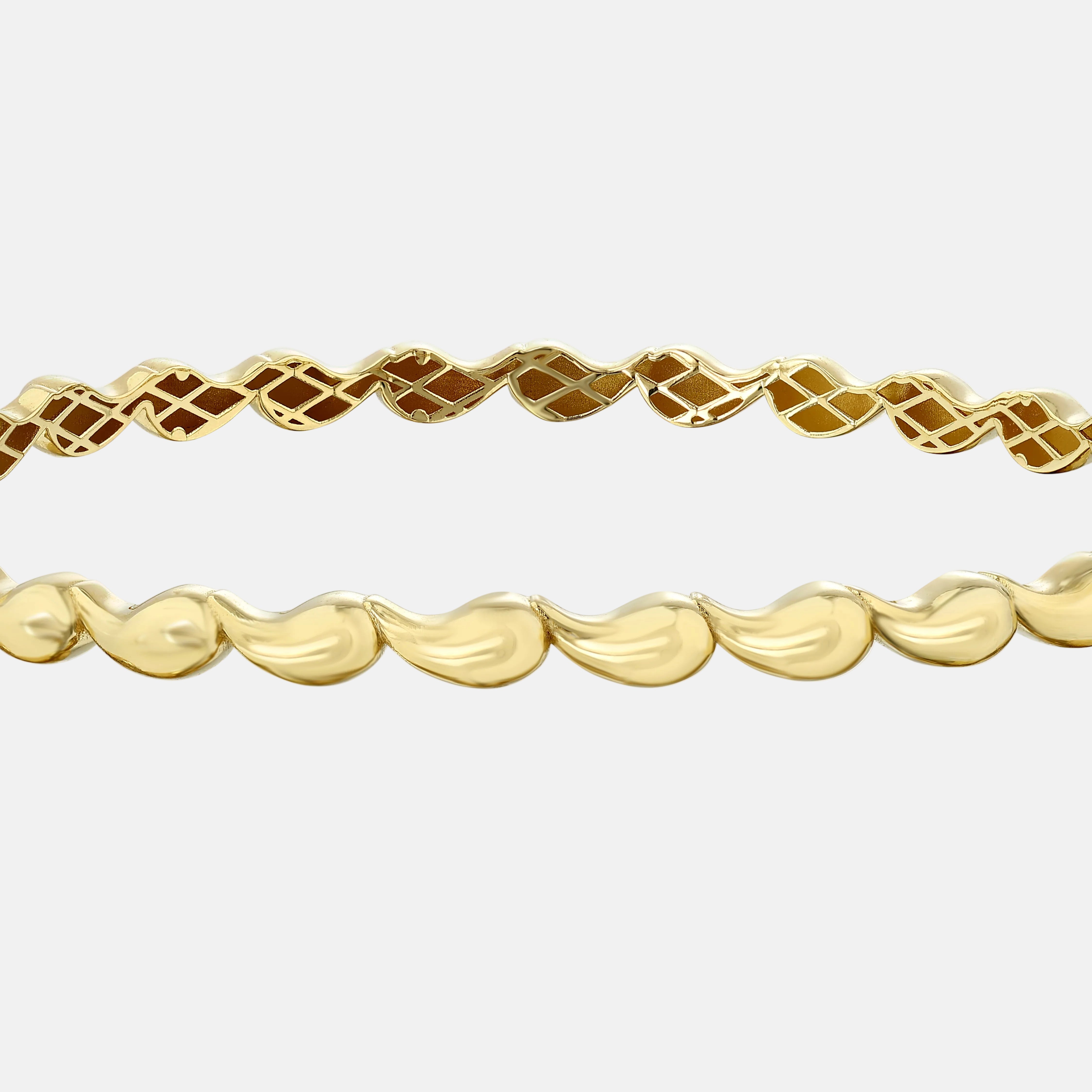 Assos Pırlanta 14 Ayar Altın Tasarım Kelepçe Bilezik Modeli