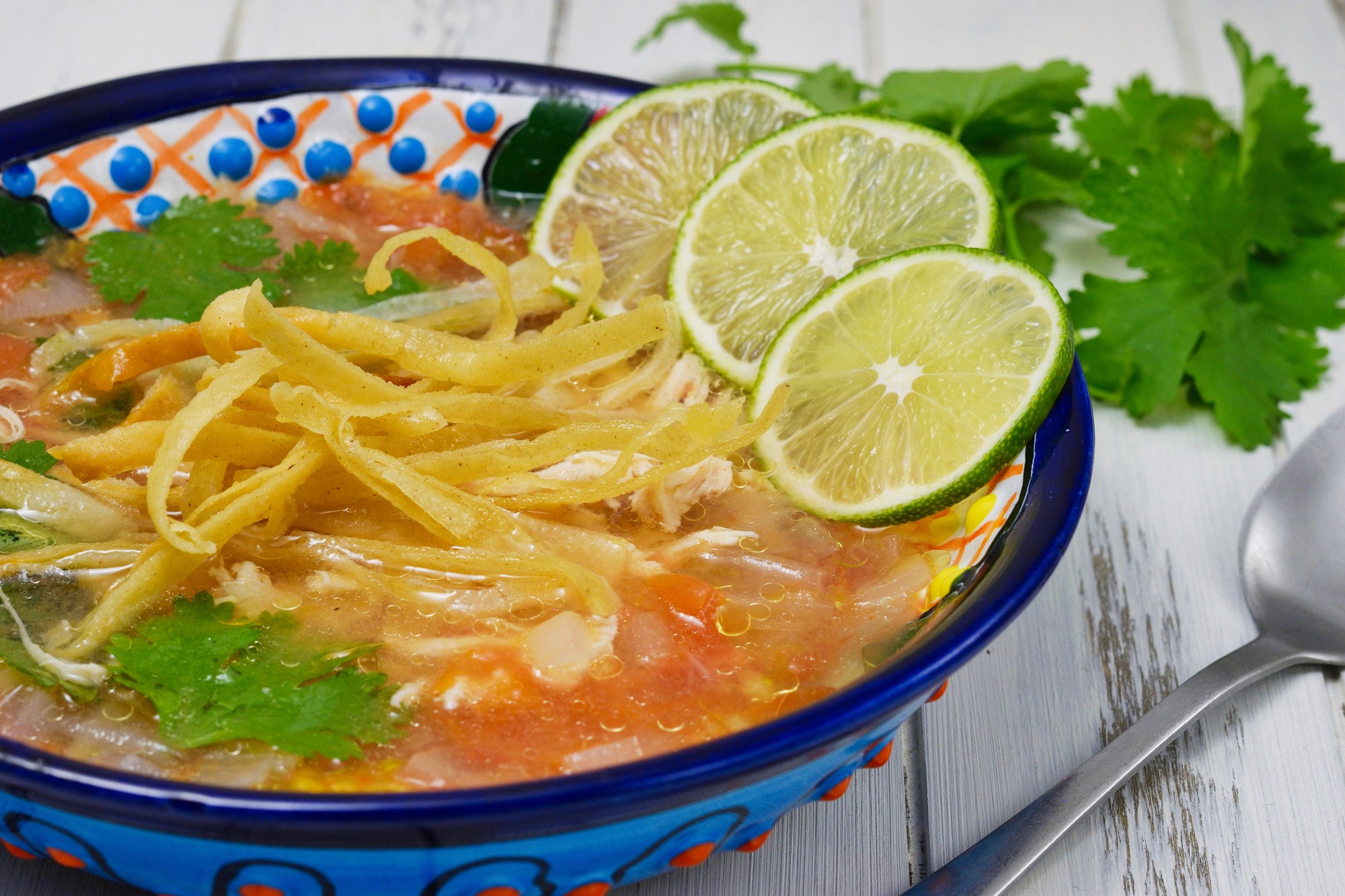 Shrimp ceviche with lime and toasted bread.