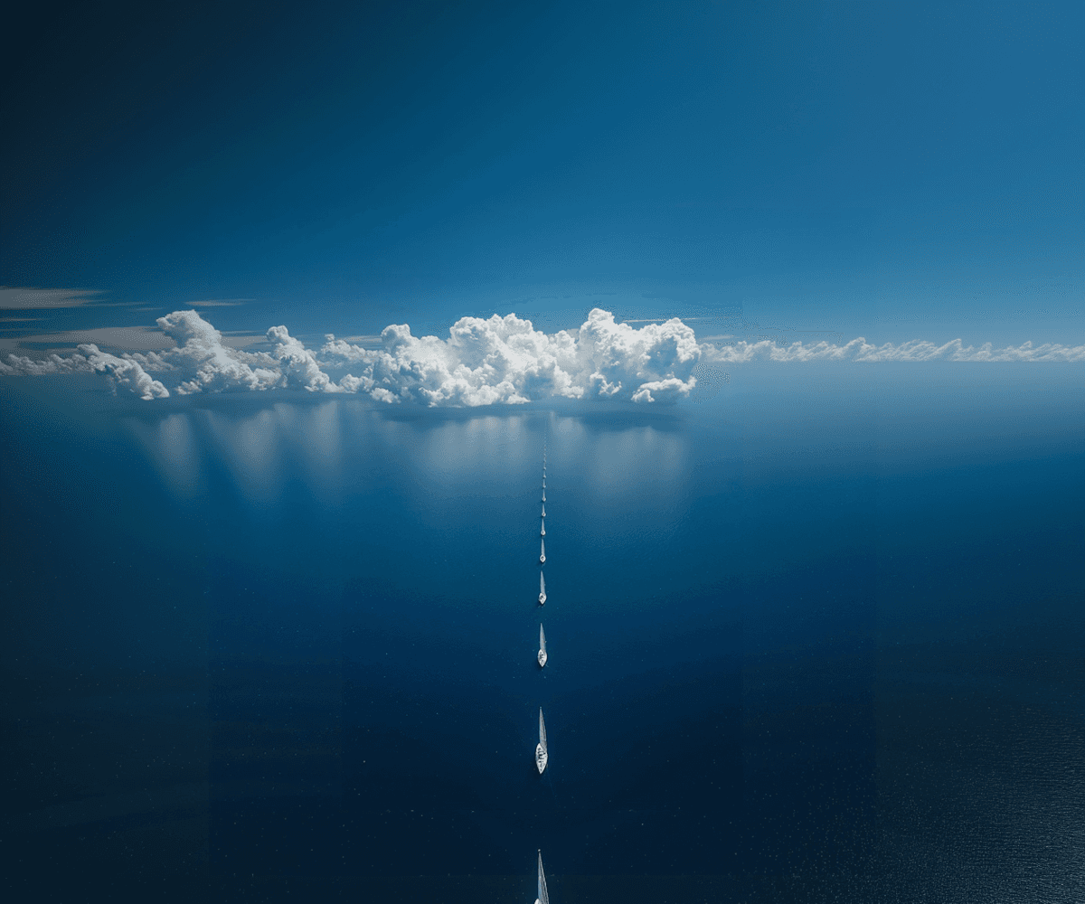 Sailboats on Calm Sea