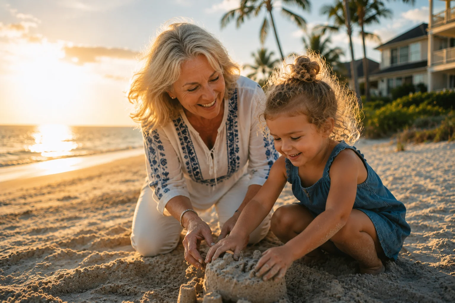 Florida Orthopedic & Spine Institute patient resource, grandmother playing with grandchild outdoors in Naples, Florida