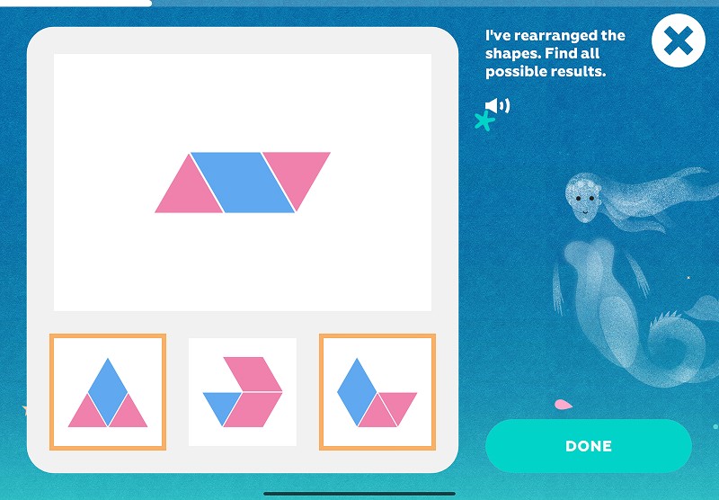 Composing shapes: choose all possible combinations using the same parts