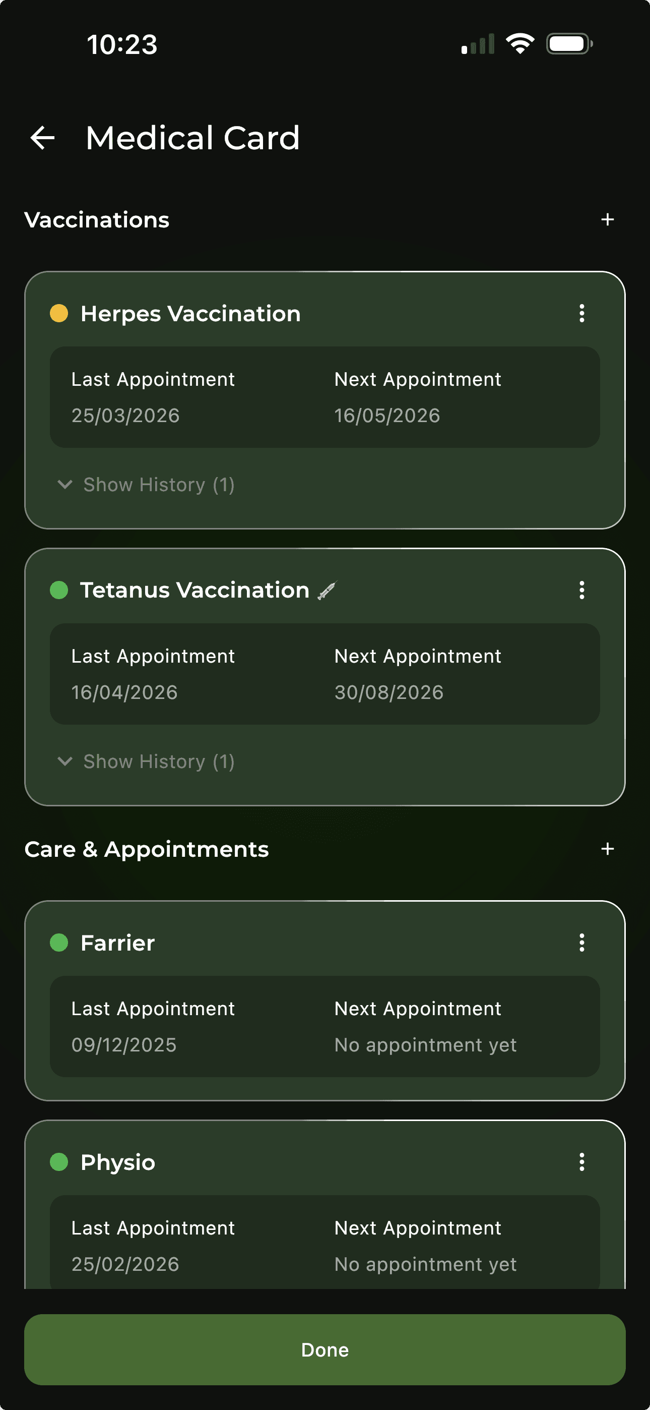 Health Card - ManeMap