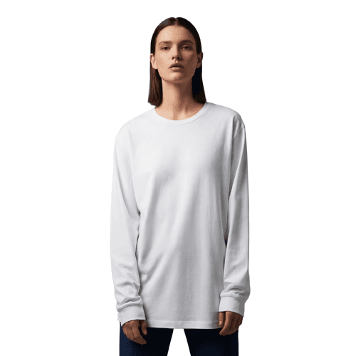 Long sleeve t-shirt mockup on female model