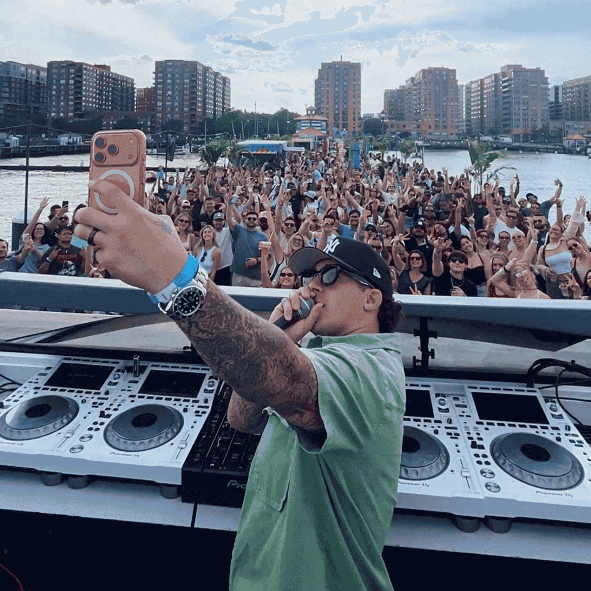 4B DJ Performance at Pier 13 Hoboken, Presented by Rewynd Events, summer rave.