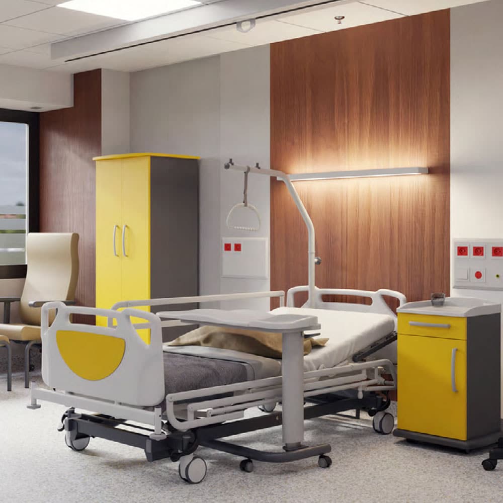 ein Bild von einem Krankenhausbett und Ausrüstung