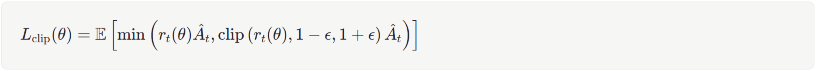 Clipped Objective Function Lclip(θ)