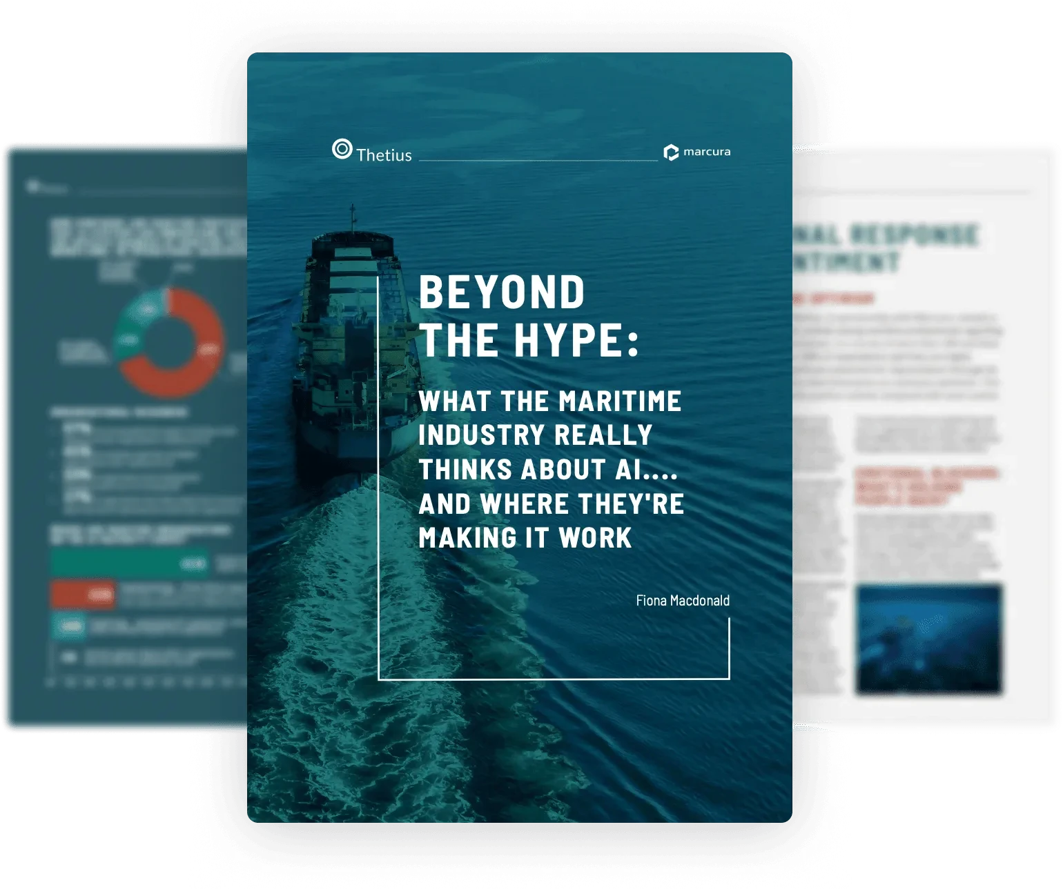 Digital documents displaying data visuals and insights, with the title "Beyond the Model" prominently featured.