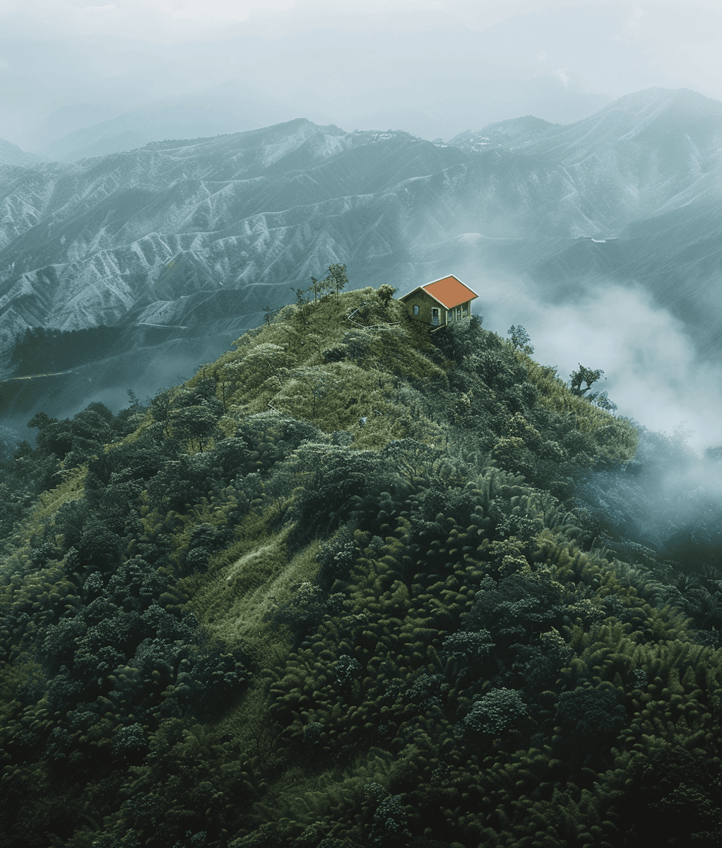 a house built on mountain
