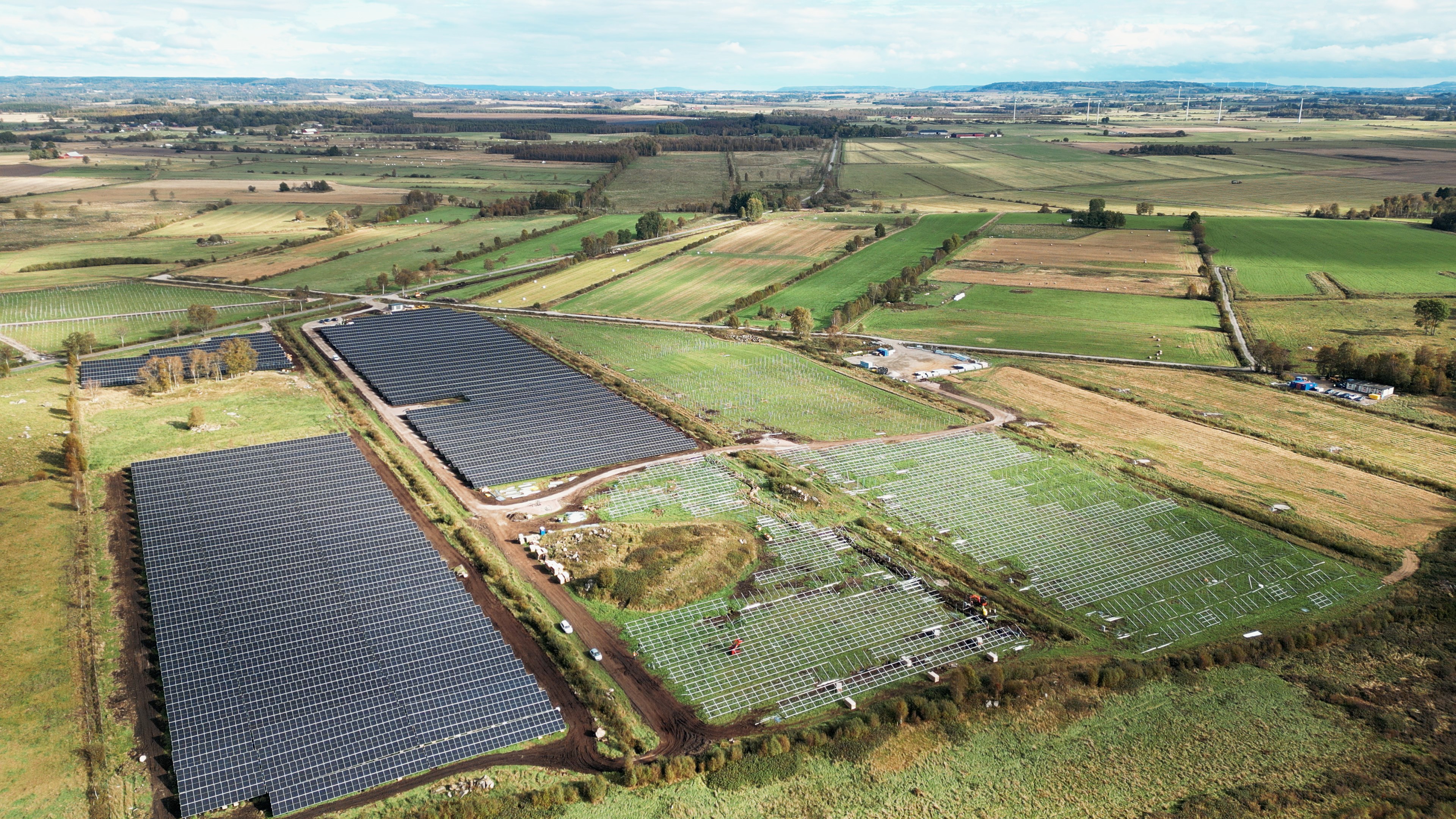 Dronefoto av Skånum solpark