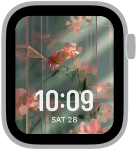 glass garden Apple Watch face preview 4 featuring floral, modern, and spring.