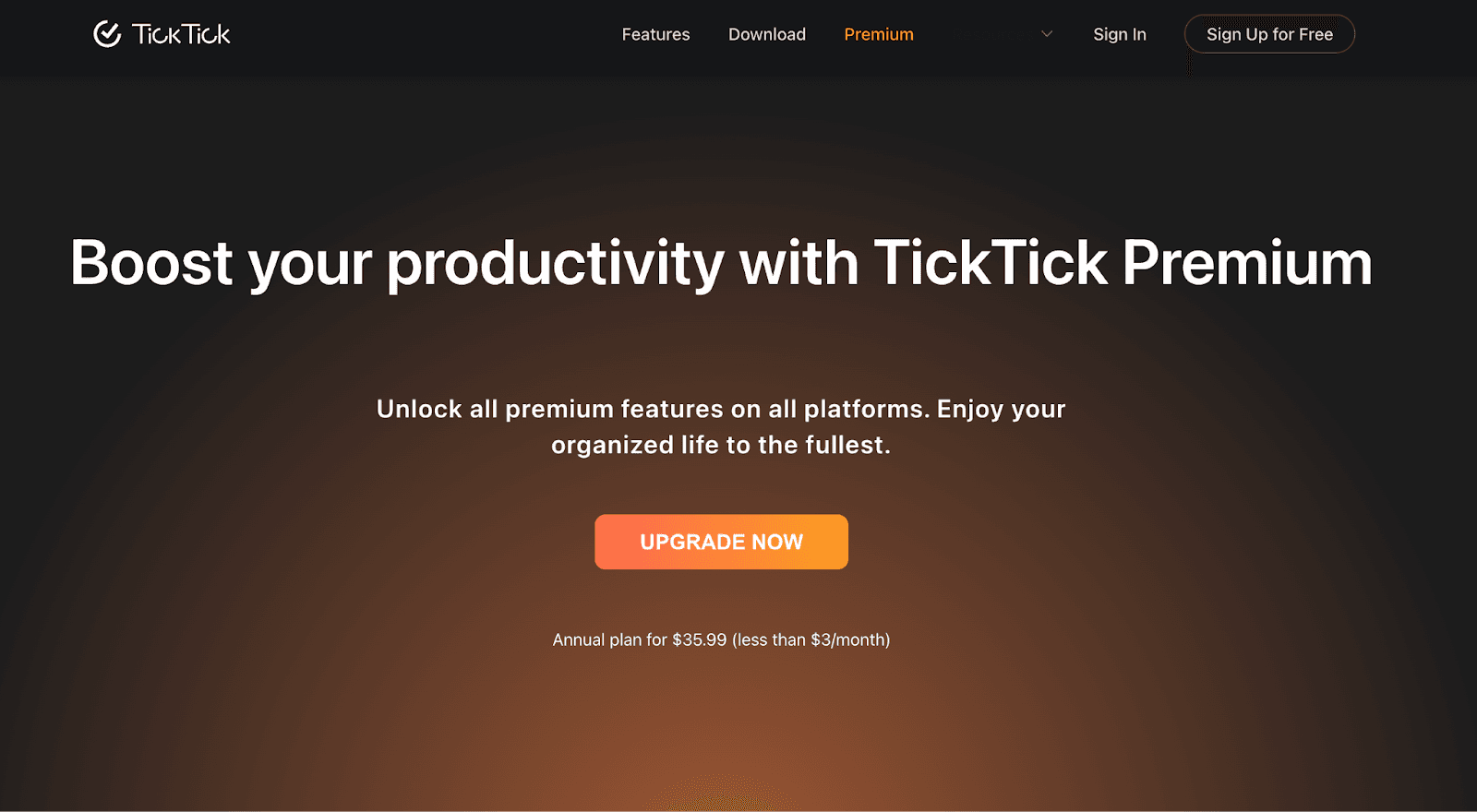 TickTick premium plan&nbsp;