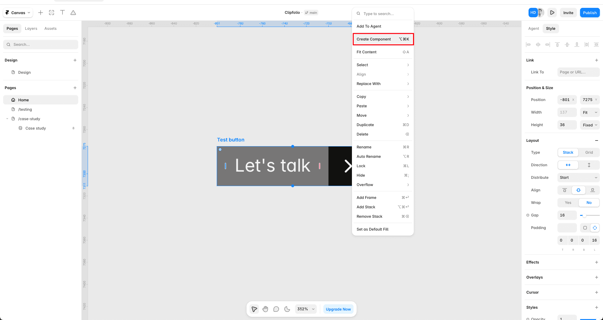 Select it and create the component