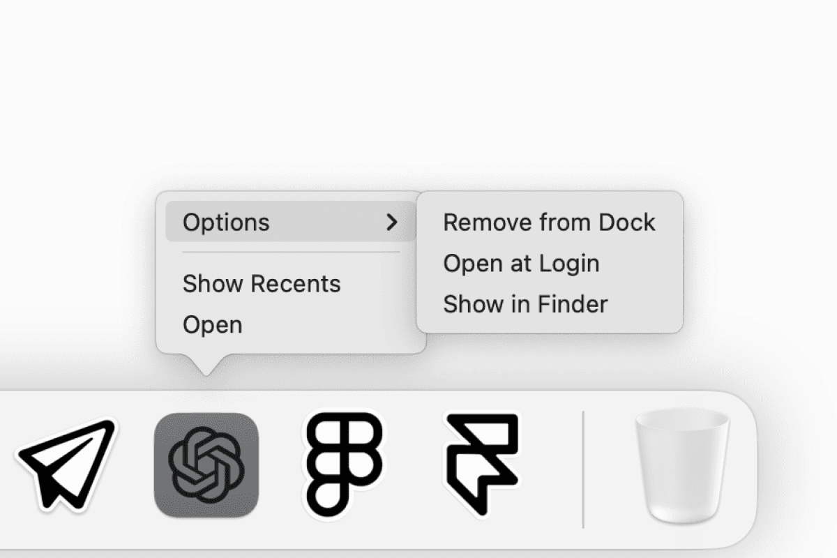 Remove from Dock feature on Mac