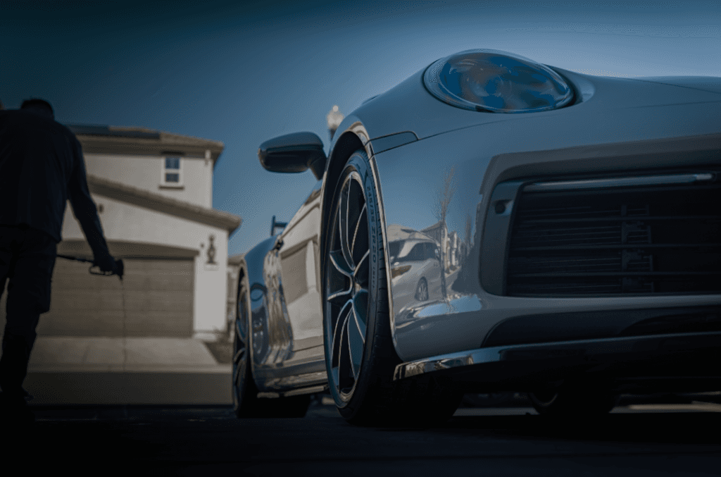 Porsche 911 received a full exterior detail in Sacramento showing a high-gloss shine.