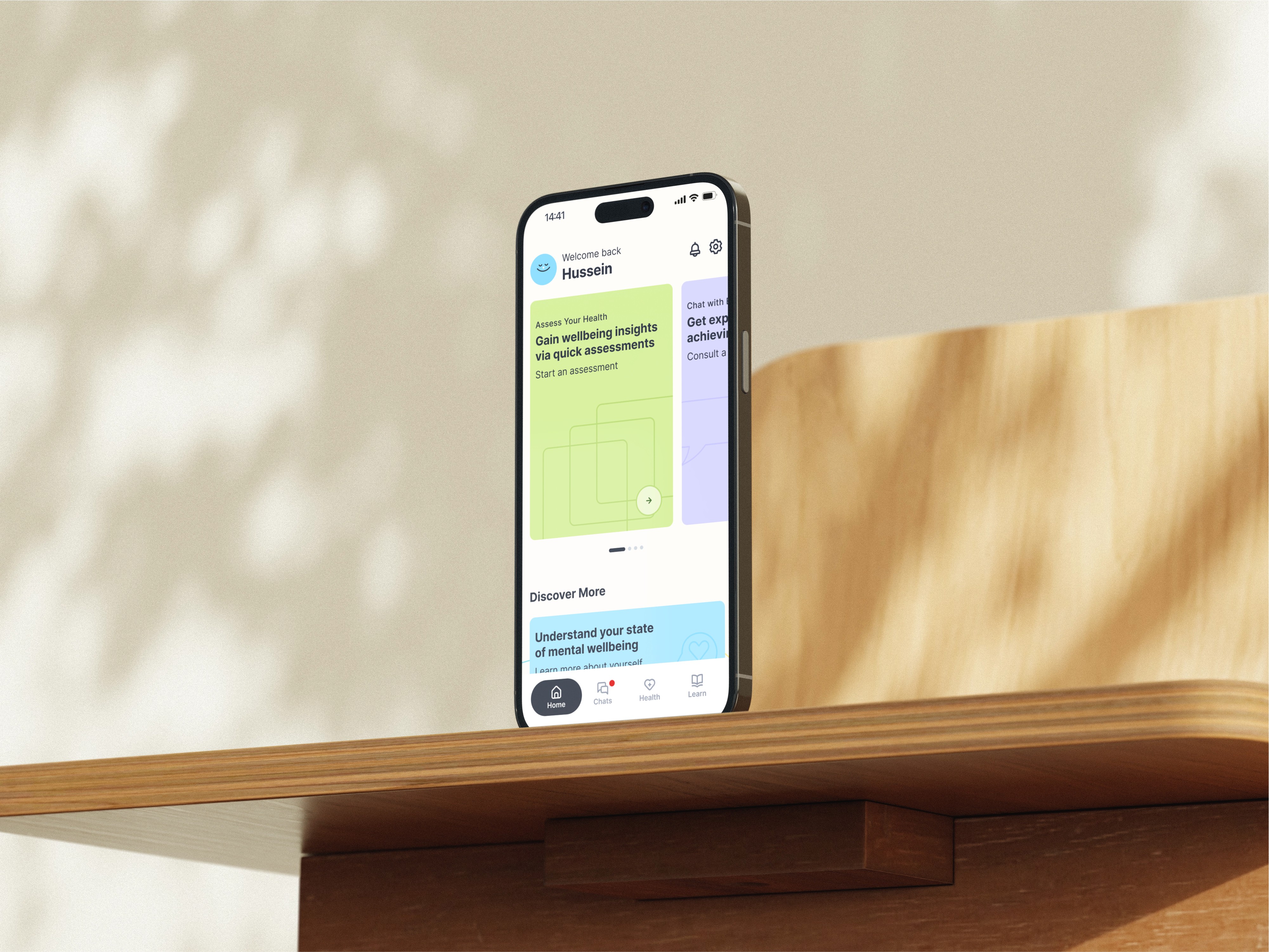 a cell phone on a bench