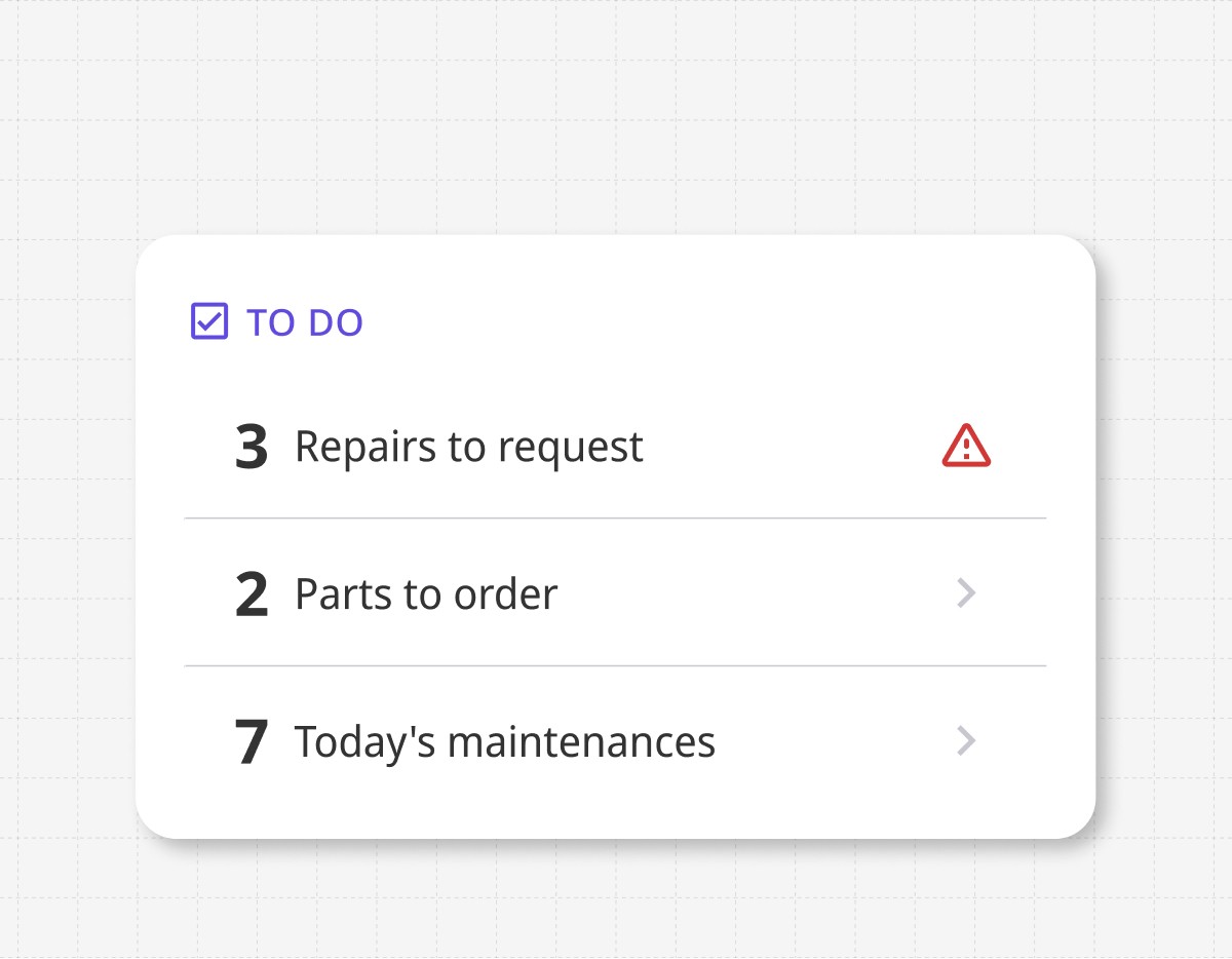 Centralized operations dashboard in Binder for tracking equipment, maintenance tasks, and team performance efficiently.