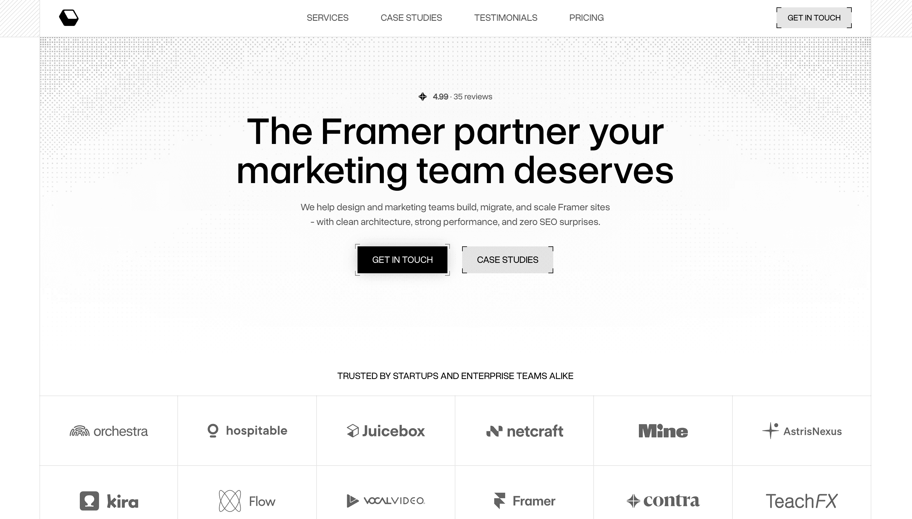 moving frame hero landing page