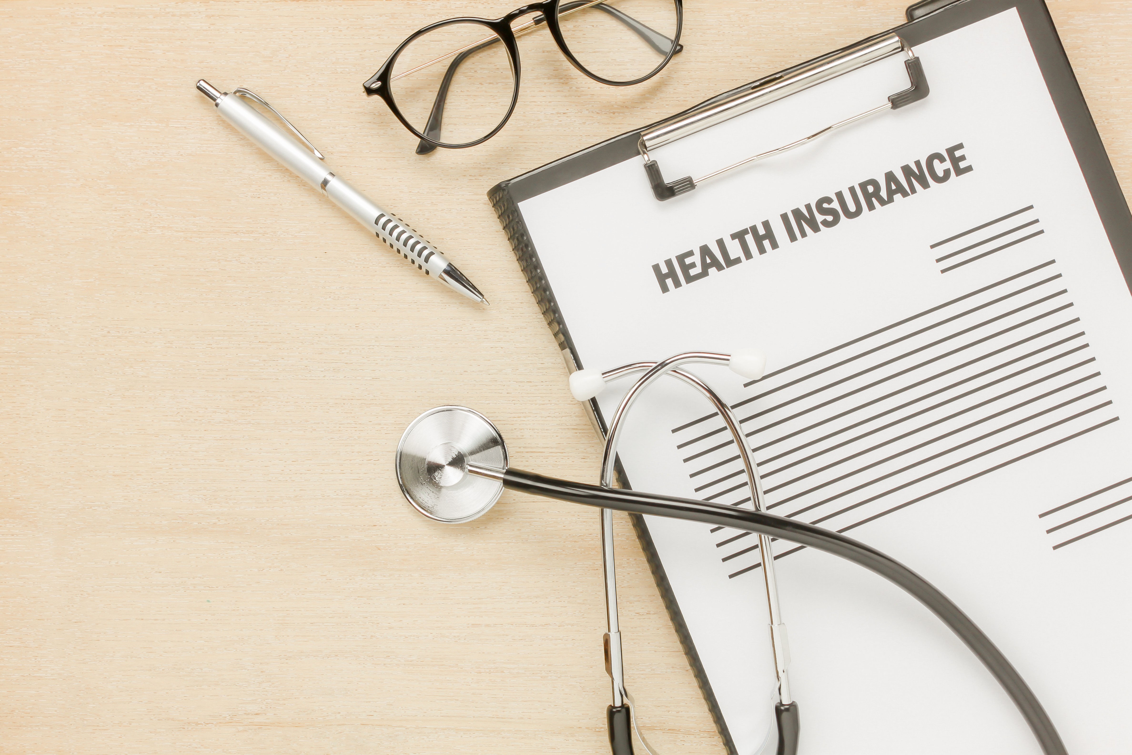 Health insurance documents representing health insurance.