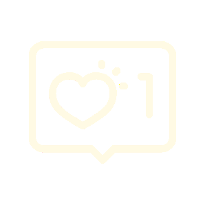 Icône de notification avec cœur et chiffre 1, illustrant un like sur les réseaux sociaux.